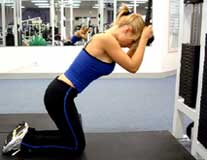 Photo of woman using cable - abdominals exercise